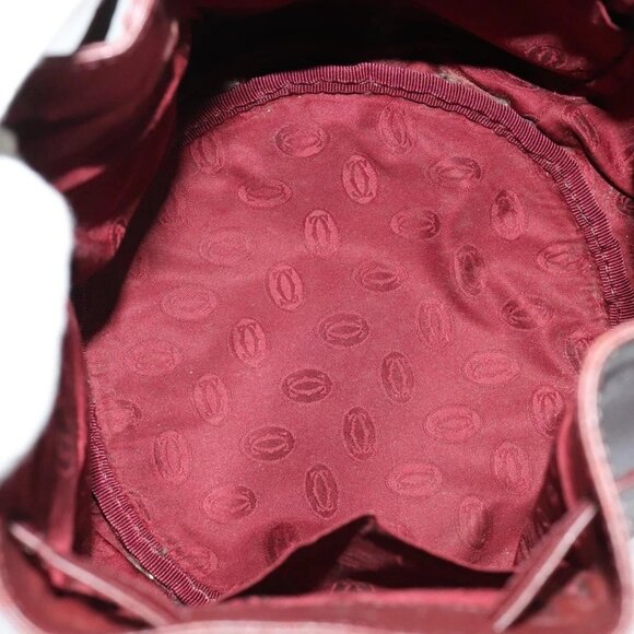 CARTIER Must Line Shoulder Bag Leather Bordeaux Gold Auth 133861 - Picture 13 of 16